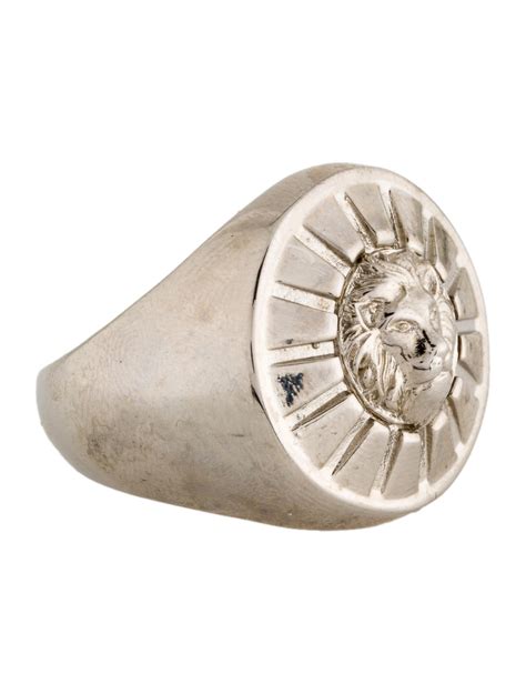 versus versace lion signet ring|VERSUS by GIANNI VERSACE Size 8 Silver Tone Lion Head .